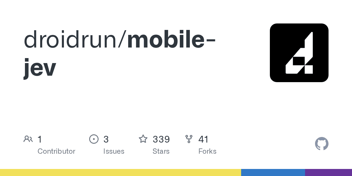 GitHub repository card for mobile-jev