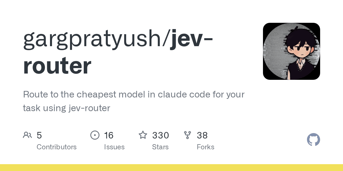 GitHub repository card for Jev Router