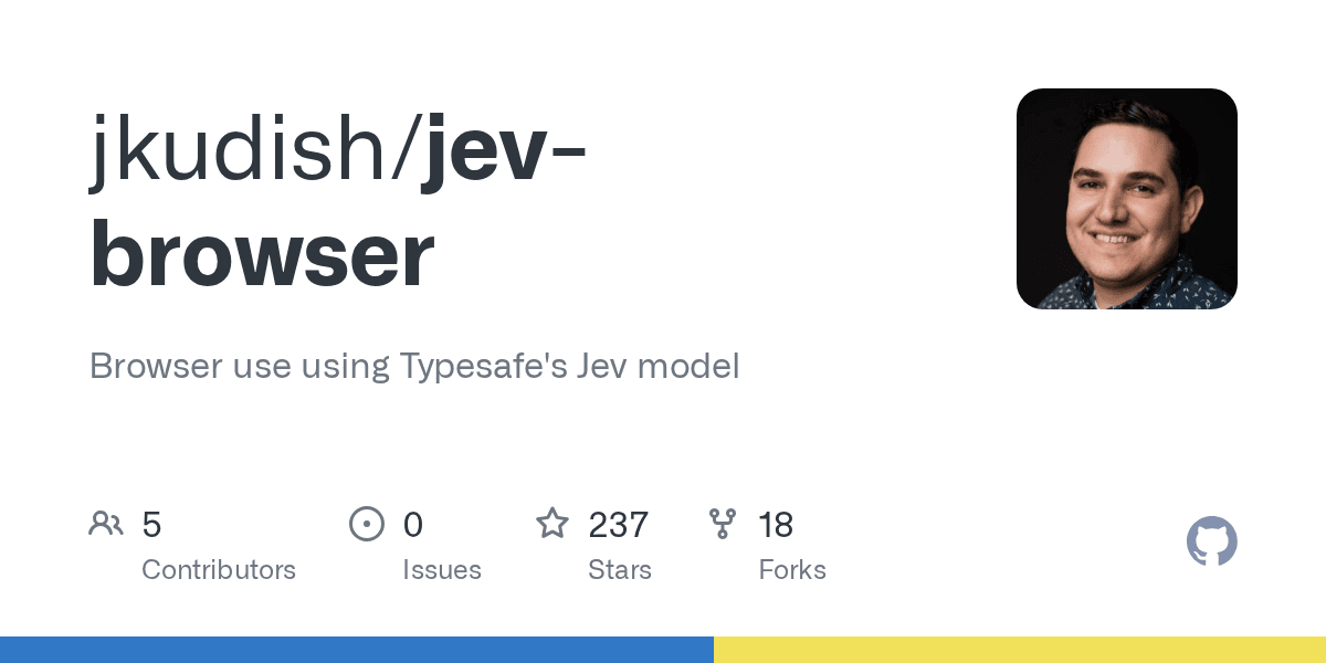 GitHub repository card for jev-browser