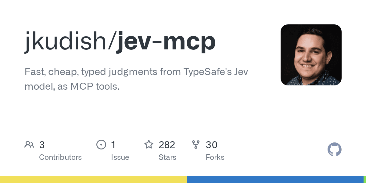GitHub repository card for jev-mcp