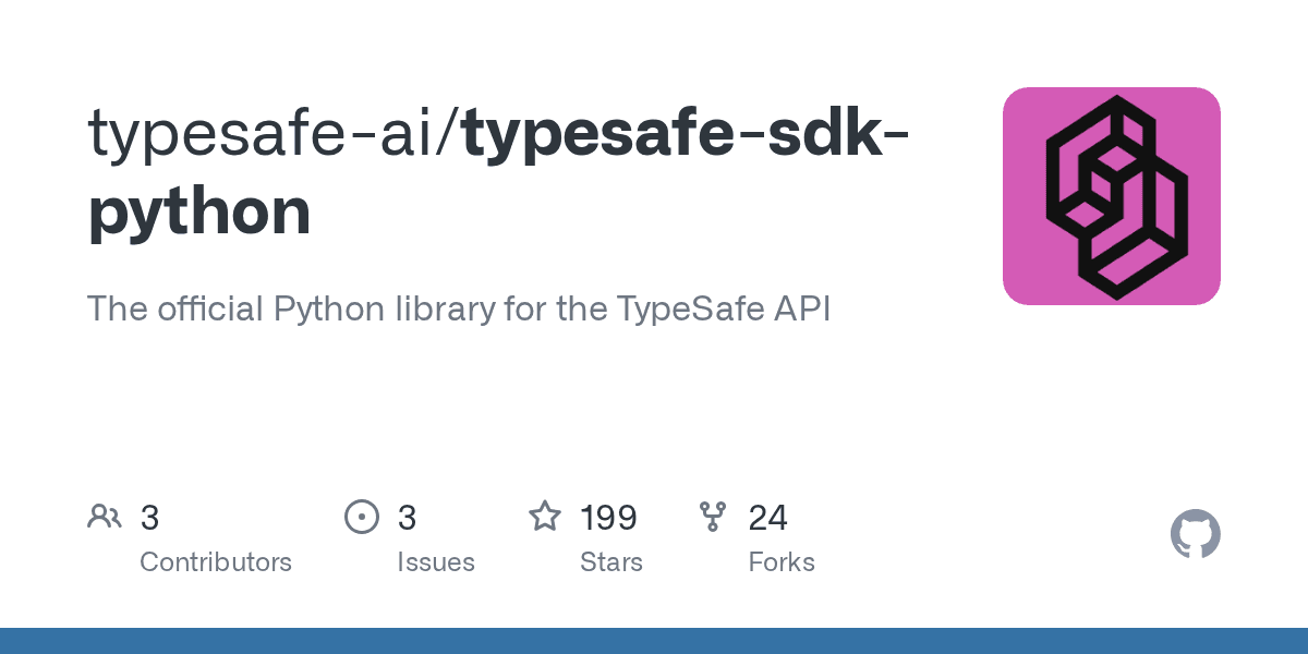 GitHub repository card for typesafe-sdk-python